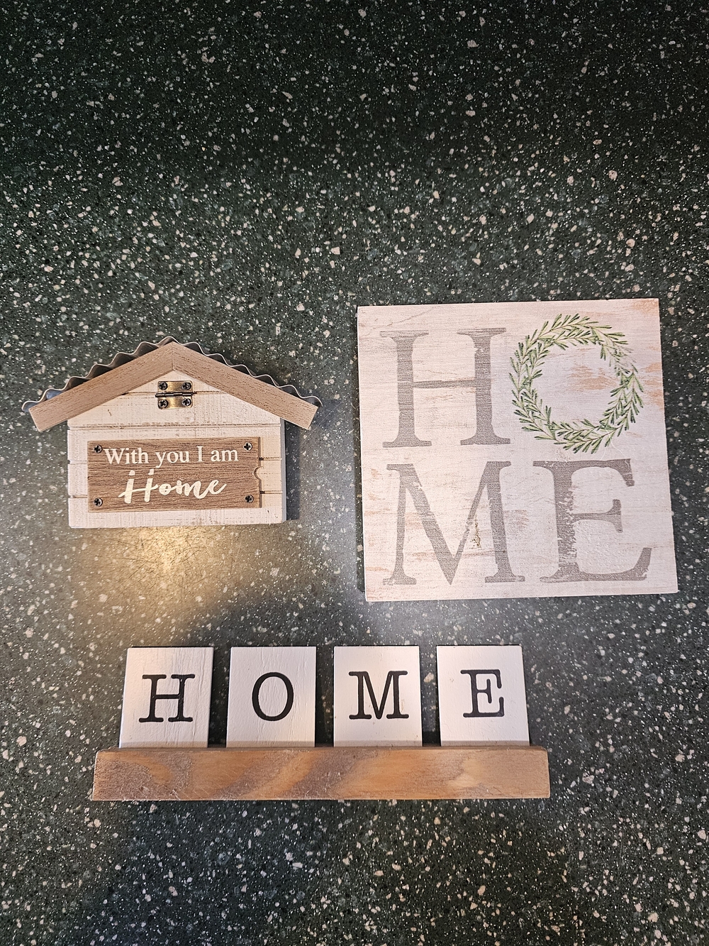 Hobby Lobby Farmhouse HOME Wall Decor Set in White and Natural Wood